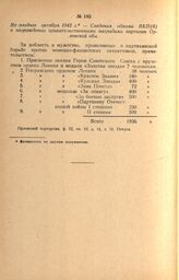 Сведения обкома ВКП(б) о награждении правительственными наградами партизан Орловской обл. Не позднее октября 1943 г.