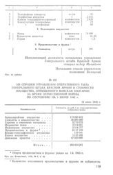 Из справки Управления оперативного тыла Генерального штаба Красной Армии о стоимости имущества, отпущенного войскам Болгарии за время Отечественной войны, по состоянию на 1 июня 1945 г. 14 июня 1945 г.