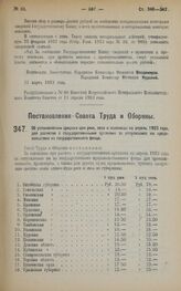 Постановление Совета Труда и Обороны. Об установлении средних цен ржи, овса и пшеницы на апрель 1923 года, для расчетов с государственными органами за отпускаемое им продовольствие из государственного фонда. 13 апреля 1923 года