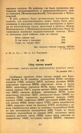 Сбор теплых вещей. Телеграмма обкома партии Центральному Комитету ВКП(б). 24 декабря 1941 г.