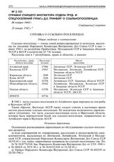 Справки старшего инспектора отдела труд- и спецпоселений ГУЛАГа Д.Е. Гринберг о ссыльнопоселенцах. 26 января 1943 г. 