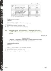 Именной список лиц, увезенных в Германию из колхоза им. 1 Мая Песчанского сельского совета Старооскольского района. Май 1943 г.