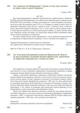 Акт Голосновской районной комиссии Воронежской области по расследованию злодеяний немецко-фашистских захватчиков об убийствах коммунистов и членов их семей. 30 марта 1943 г.