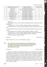 Акт комиссии колхоза «Красная заря» Митюковского сельского совета Калужского района Тульской области об ущербе, причиненном немецко-фашистскими захватчиками колхозу. Д. Казицено, 31 января 1942 г.