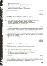 Акт комиссии дома престарелых колхозников Покровского сельского совета Калужского района Тульской области об ущербе, причиненном дому престарелых немецко-фашистскими захватчиками. Д. Покровское, 1942 г.