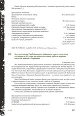 Акт исполкома Свободинского районного совета депутатов трудящихся об угоне на принудительные работы мирных жителей района в Германию. 15 августа 1943 г.