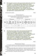 Из сводной ведомости Долгоруковской районной комиссии по ущербу от злодеяний немецко-фашистских войск в период оккупации района, представленной в Орловскую областную комиссию по установлению и расследованию злодеяний немецко-фашистских захватчиков...