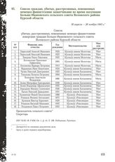 Список граждан, убитых, расстрелянных, повешенных немецко-фашистскими захватчиками во время оккупации Больше-Ивановского сельского совета Воловского района Курской области. 30 апреля - 26 ноября 1943 г.