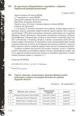 Из протокола общерайонного партийного собрания Тербунской райпарторганизации. 12 апреля 1943 г.