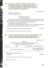 Список граждан, уведенных в тыл немецко-фашистскими захватчиками во время оккупации Воловчинского сельского совета Воловского района Курской области. 20 ноября 1943 г.