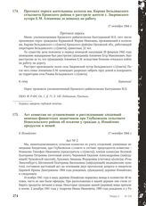 Акт комиссии по установлению и расследованию злодеяний немецко-фашистских захватчиков при Глубковском сельсовете Новосильского района об изъятии у граждан д. Измайлово продуктов и вещей. д. Измайлово, 17 октября 1944 г.