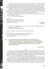 Акт комиссии Велижского районного исполнительного комитета и Городецкого сельского совета о насильственном угоне нацистами граждан и зверском убийстве Л. И. Глазуновой и Д. Глазунова в д. Шерково Городецкого сельского совета Велижского района. 17 ...