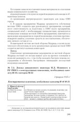 Доклад авиационного инженера П.Д. Невинного в РУ РККА о конструктивных изменениях, необходимых самолету И-16 с мотором М-25. 2 февраля 1937 г. 