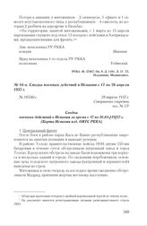 Сводка военных действий в Испании с 17 по 26 апреля 1937 г. 28 апреля 1937 г.