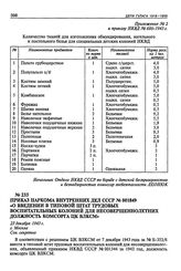 Приказ Наркома Внутренних Дел СССР № 001849 «О введении в типовой штат трудовых воспитательных колоний для несовершеннолетних должность комсорга ЦК ВЛКСМ». 23 декабря 1943 г.