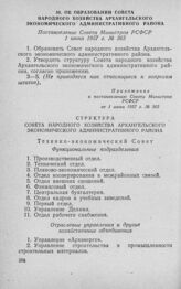 Об образовании Совета народного хозяйства Архангельского экономического административного района. Постановление Совета Министров РСФСР 1 июня 1957 г. № 365