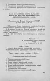 Об образовании Совета народного хозяйства Курского экономического административного района. Постановление Совета Министров РСФСР 1 июня 1957 г. № 423