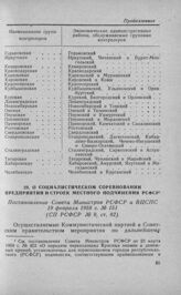 О социалистическом соревновании предприятий и строек местного подчинения РСФСР. Постановление Совета Министров РСФСР и ВЦСПС 19 февраля 1958 г. № 151 