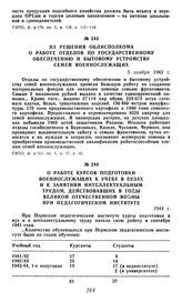 Из решения облисполкома о работе отделов по государственному обеспечению и бытовому устройству семей военнослужащих. 5 ноября 1943 г.