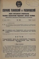 Об утверждении устава Государственного треста под наименованием: Государственный Сталинградский металлургический завод «Красный Октябрь». Утвержден Высшим Советом Народного Хозяйства Р.С.Ф.С.Р. 23 апреля 1928 г.