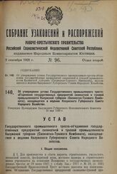 Об утверждении устава Государственного промышленного треста-объединения государственных предприятий силикатной и туковой промышленности Калужской губернии (Силикатно-Тукового Комбината), находящегося в ведении Калужского Губернского Совета Народно...