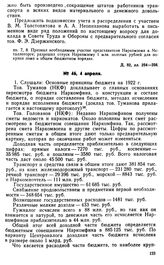 Протокол Президиума Госплана № 46, 4 апреля 1922 г.