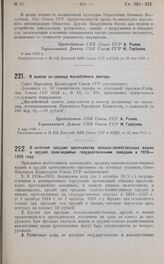 Постановление Совета Народных Комиссаров. О вывозе за-границу маслобойного линтера. 6 мая 1925 г.