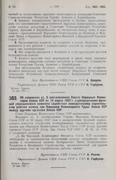 Постановление Совета Народных Комиссаров. Об изменении ст. 2 постановления Совета Народных Комиссаров Союза ССР от 10 марта 1927 г. о распределении функций упраздняемого комитета содействия кооперативному строительству рабочих жилищ при Народном К...