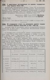 Постановление 3-й сессии 4-го созыва Центрального Исполнительного Комитета Союза ССР. О директивных постановлениях по единому государственному бюджету Союза ССР. 16 апреля 1928 г. 