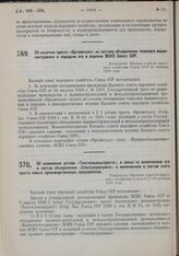 Об изменении устава «Текстильмаштреста», в связи со включением его в состав объединения «Союзсредмашина» и включением в состав этого треста новых производственных предприятий. Утверждено Высшим советом народного хозяйства Союза ССР 23 октября 1930...