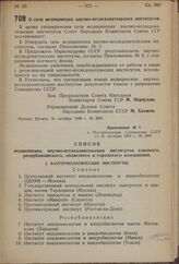 Постановление Совета Народных Комиссаров Союза ССР. О сети медицинских научно-исследовательских институтов. 31 октября 1940 г. № 2201