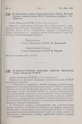 Постановление Совета Министров РСФСР. О присвоении имени Героя Советского Союза Василия Луценко средней школе № 23 Сталинского района г. Челябинска. 13 октября 1959 г. № 1671