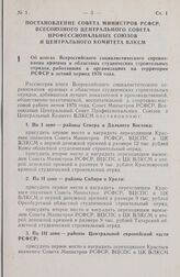 Постановление Совета Министров РСФСР, Всесоюзного Центрального Совета Профессиональных Союзов и Центрального Комитета ВЛКСМ. Об итогах Всероссийского социалистического соревнования краевых и областных студенческих строительных отрядов, работавших ...