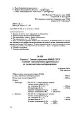 Справка Спецметуправления НКВД СССР о запасах «промышленных урановых руд по среднеазиатским месторождениям». 16 апреля 1945 г. 