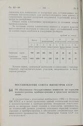 Постановление Совета Министров СССР. Об образовании государственных комитетов по отраслям машиностроения, приборостроению и средствам автоматизации. 30 марта 1963 г. № 397