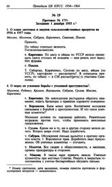 Протокол № 171. Заседание 1 декабря 1955 г.