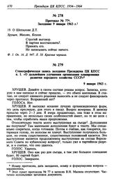 Протокол № 77. Заседание 9 января 1963 г.