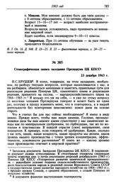 Стенографическая запись заседания Президиума ЦК КПСС. 23 декабря 1963 г.