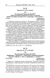 Протокол № 127 от 20 июня. Постановление Президиума ЦК КПСС «Информация т. Хрущева Н.С. о проведенном совещании передовиков сельского хозяйства в г. Риге и о пребывании в г. Таллине». 20 июня 1955 г.