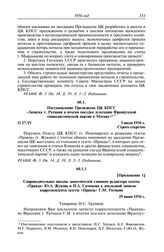 Протокол № 27 от 5—6 июля. Постановление Президиума ЦК КПСС «Записка т. Ратиани к итогам поездки делегации Французской социалистической партии в Москву». 5 июля 1956 г.