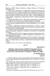 Протокол № 116 от 10—11 октября. Приложение 2. Поправки к проектам писем ЦК КПСС руководящим органам социалистических партий Великобритании, Франции, Норвегии, Италии, ФРГ, Дании, Бельгии и Голландии по сирийскому вопросу. [11 октября 1957 г.]