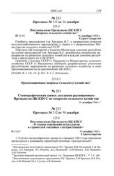 Протокол № 311 от 16 декабря. Организационные вопросы с[ельского] х[озяйства]. [1960 г.]