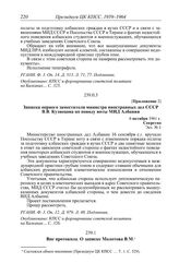 Протокол № 335 от 29 июня. Вне протокола. О записке Молотова В.М. [1961 г.]