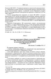 Протокол № 126 от 23 декабря. Приложение. Заметки заведующего Общим отделом ЦК КПСС В.Н. Малина к обсуждению вопросов на заседании Президиума ЦК КПСС 23 декабря 1963 г. [Не позднее 23 декабря 1963 г.]