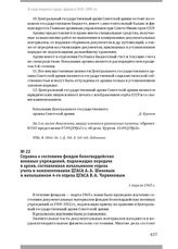 Справка о состоянии фондов белогвардейских военных учреждений, подлежащих передаче в архив, составленная начальником отдела учета и комплектования ЦГАСА А. А. Шиловым и начальником 4-го отдела ЦГАСА В. А. Червяковым. 1 апреля 1965 г.