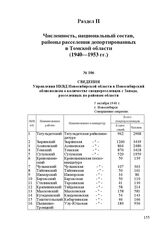 Сведения Управления НКВД Новосибирской области в Новосибирский облисполком о количестве спецпереселенцев с Запада, расселенных по районам области. 5 октября 1940 г. Г. Новосибирск