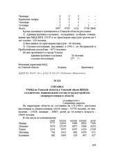 Справка УМВД по Томской области в Томский обком ВКП(б) о количестве, национальном составе и трудоустройстве спецпереселенцев в области. 23 ноября 1949 г.