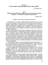 Справка отдела партийных, профсоюзных и комсомольских органов ЦК КПСС о положении дел в Ярославской области. 6 января 1954 г.