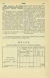 1897. Декабря 29. — По проекту штата юридического факультета Императорского Томского Университета