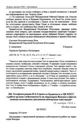 Телефонограмма И.А. Серова из Будапешта в ЦК КПСС о работе органов госбезопасности на территории Венгрии и фактах помощи югославских дипломатов венгерским повстанцам. 19 ноября 1956 г.